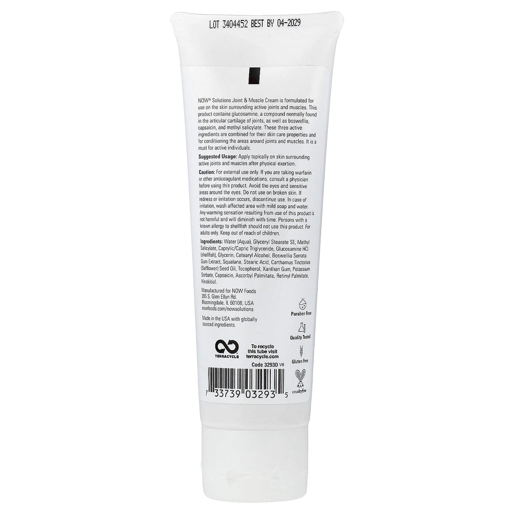 Joint & Muscle Cream näringsfakta-etikett
