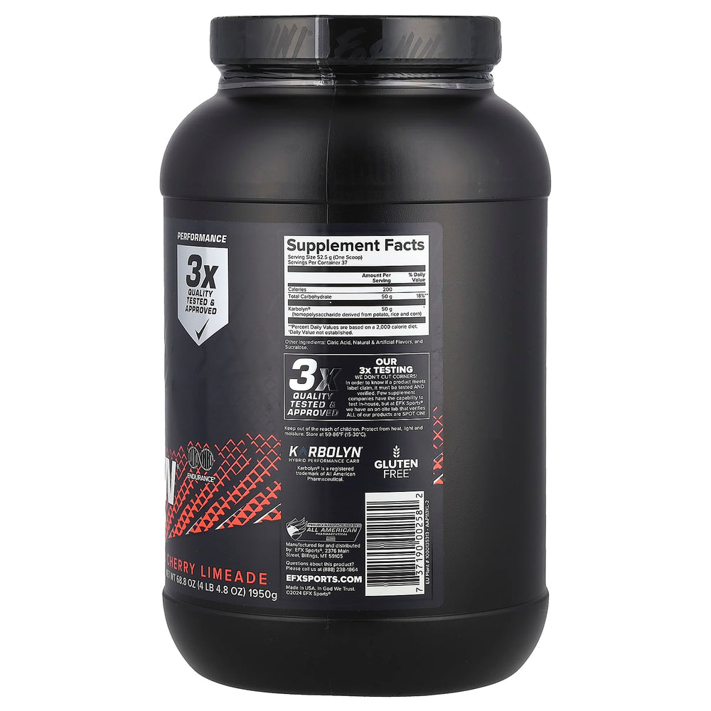 Efx Sports Carbohydrate Fuel ingredienser etikett