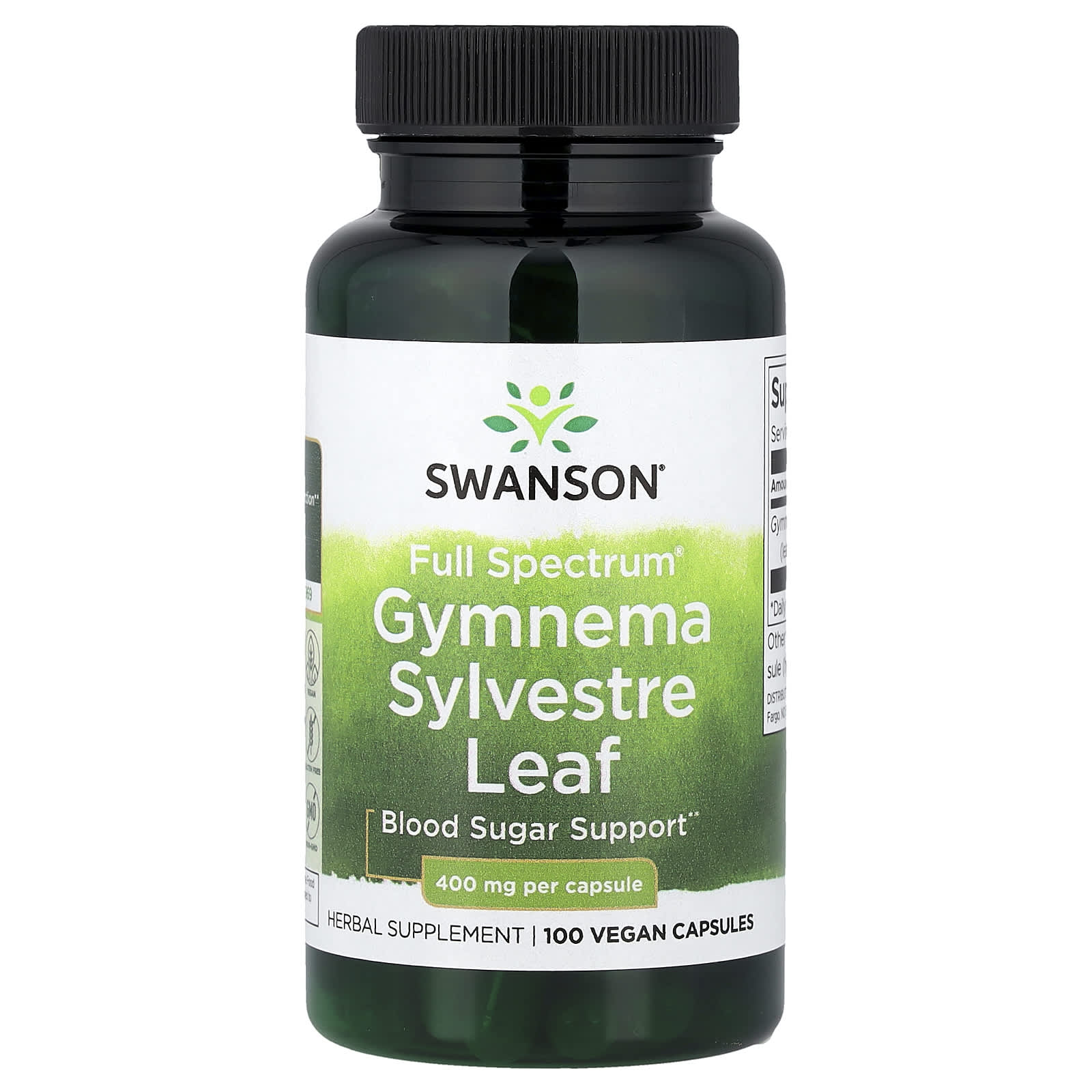 Swanson Gymnema Sylvestre Leaf baksida