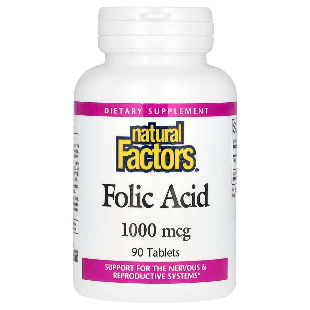 Folic Acid 1000 mcg baksida näringsfakta