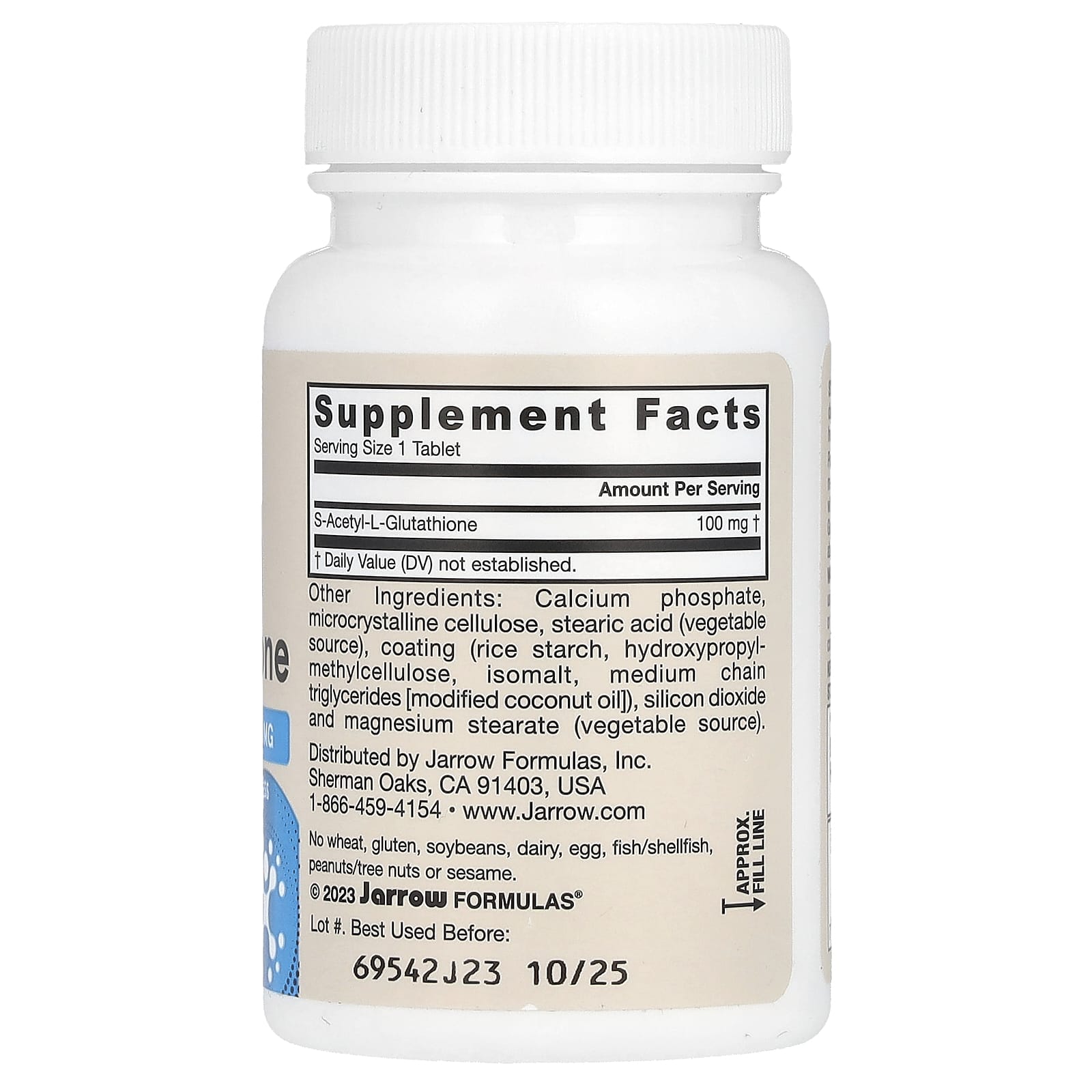 S-Acetyl L-Glutathione ingredienser etikett