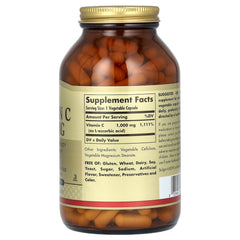 Solgar Vitamin C 1000mg - baksida med näringsinformation