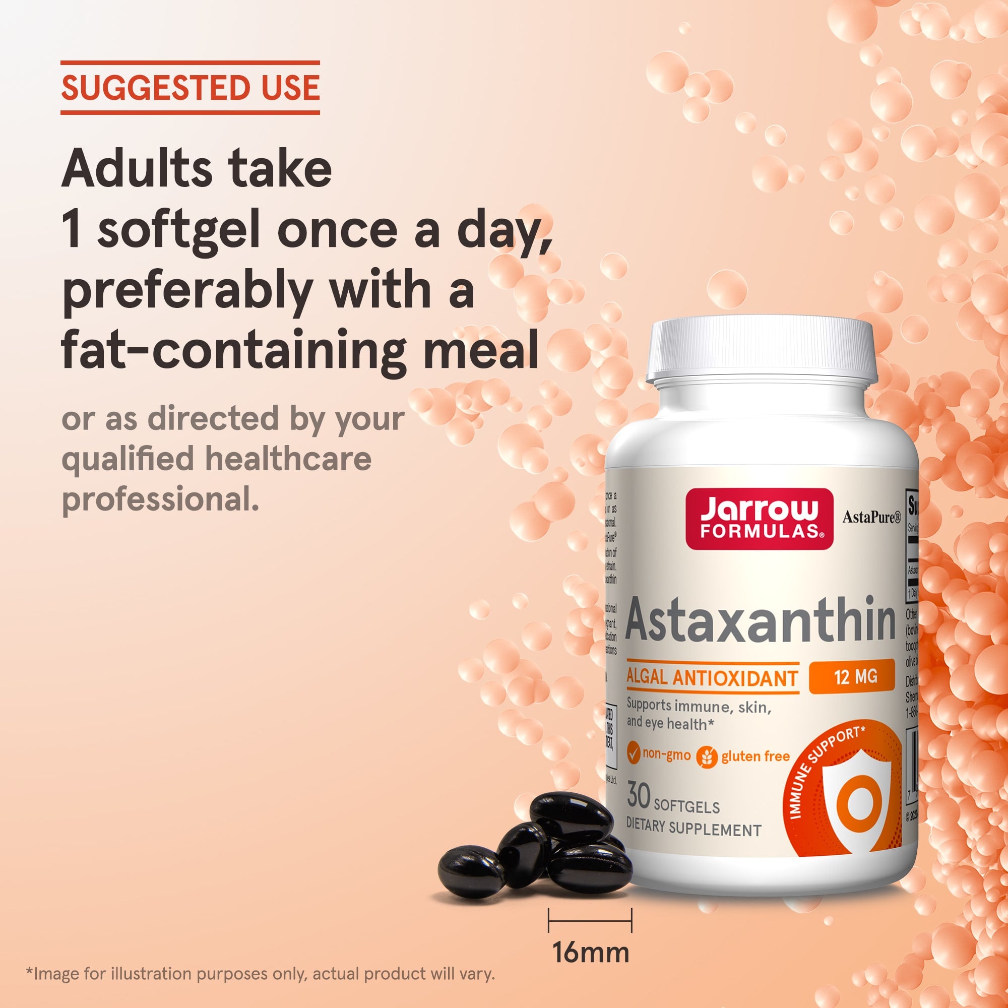 Jarrow Formulas Astaxanthin etikett detalj