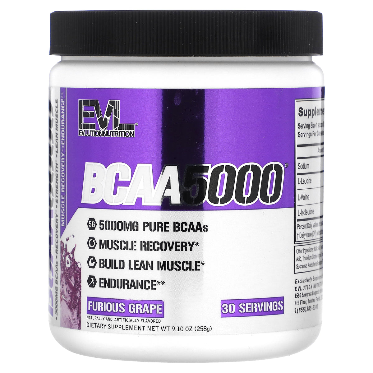 Evlution Nutrition BCAA 5000 baksida