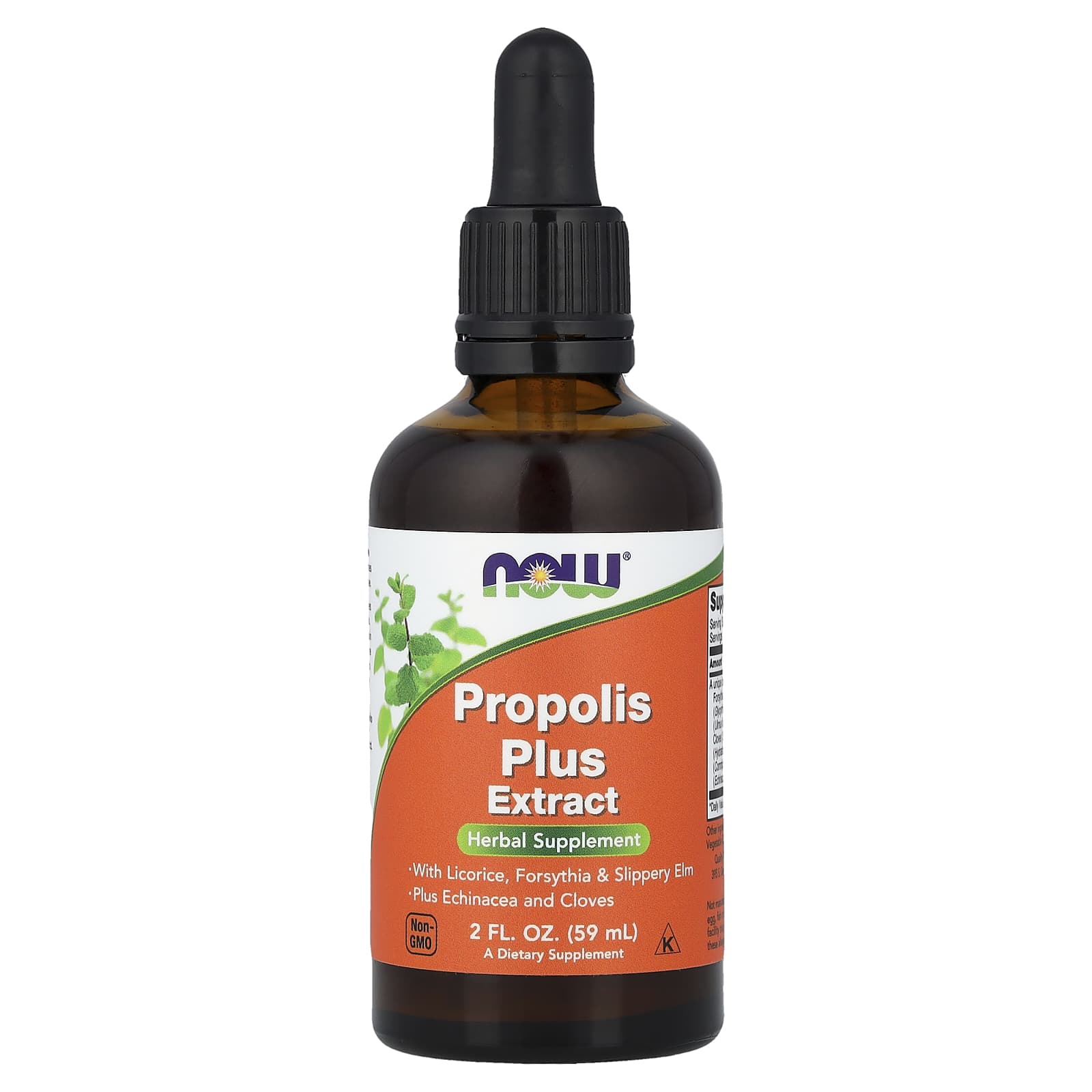 NOW Foods Propolis Plus Extract baksida