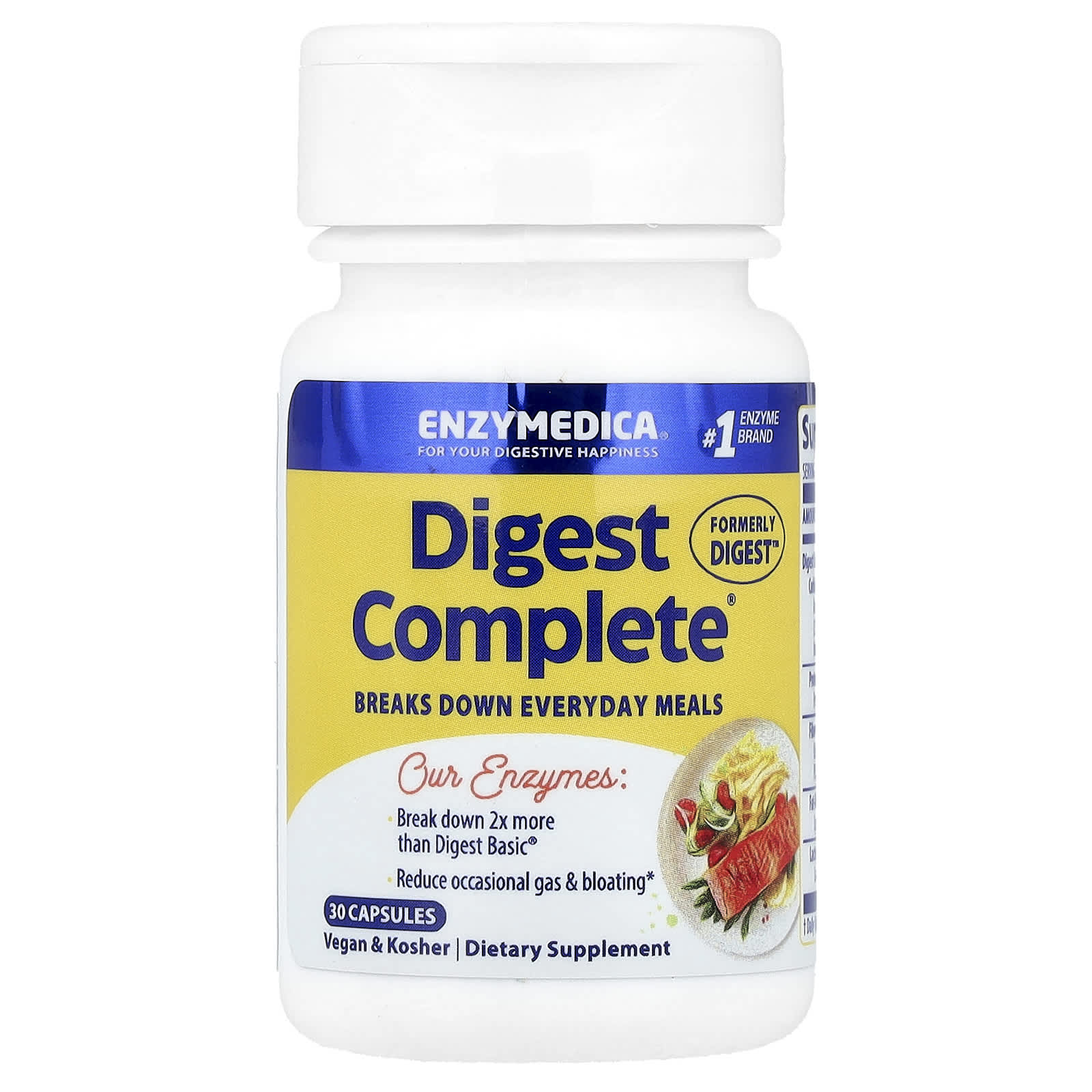Enzymedica Digest Complete etikett closeup