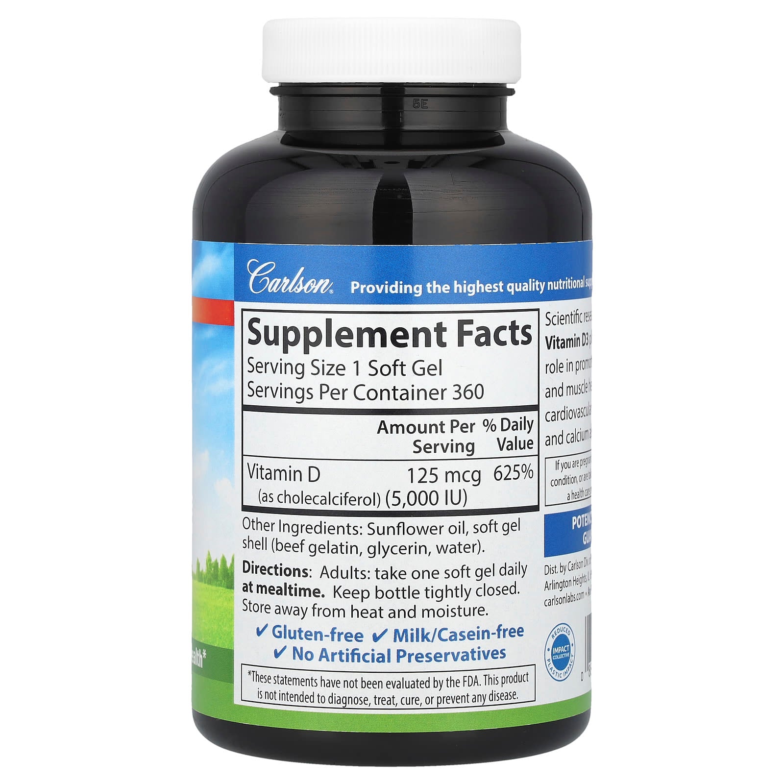 Carlson Labs - Vitamin D3 - 360 Kapsler