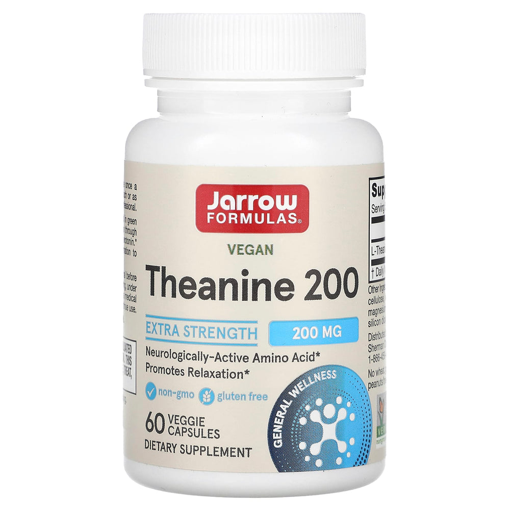 Theanine 200 mg baksida med näringsinformation