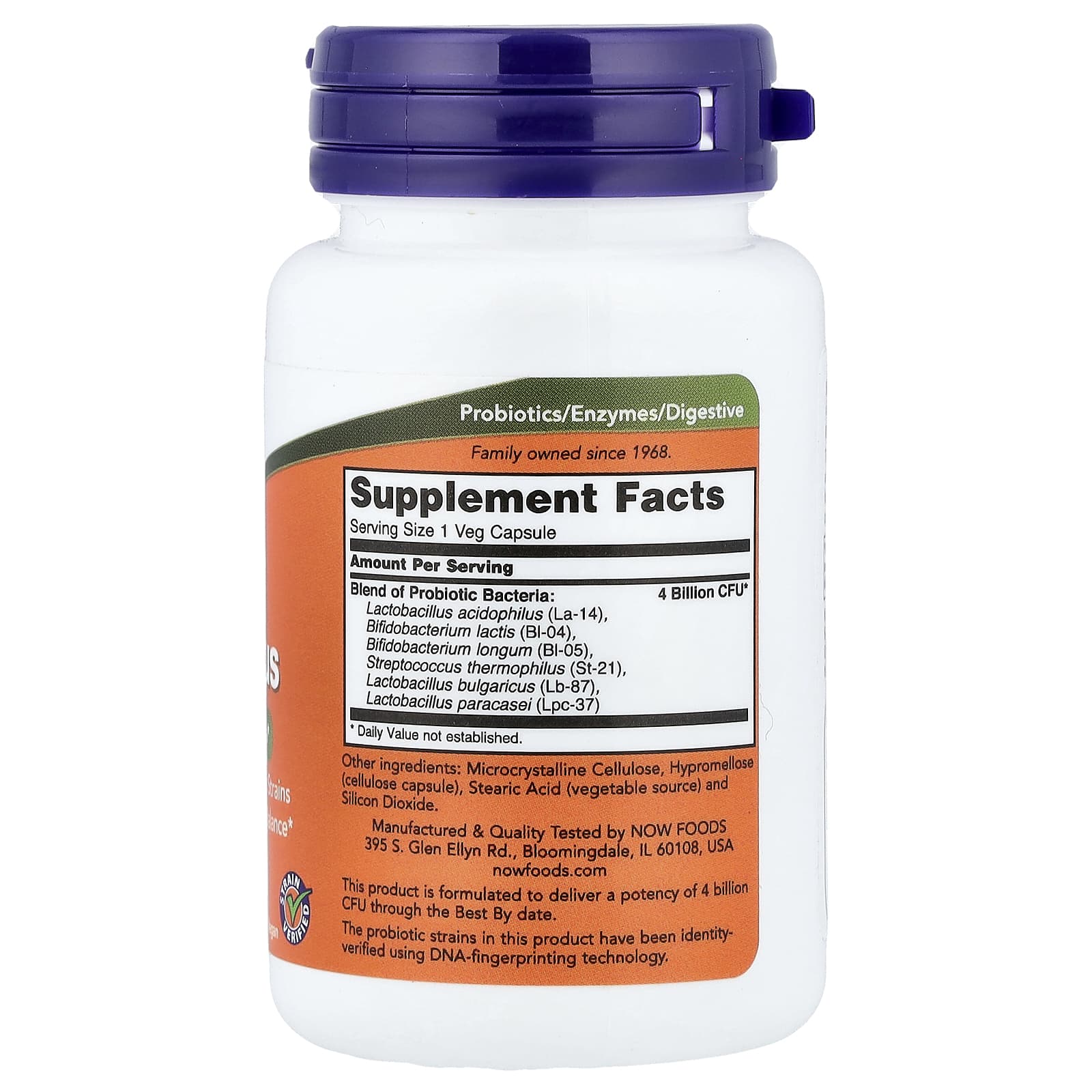NOW Foods 4X6 Acidophilus öppen förpackning