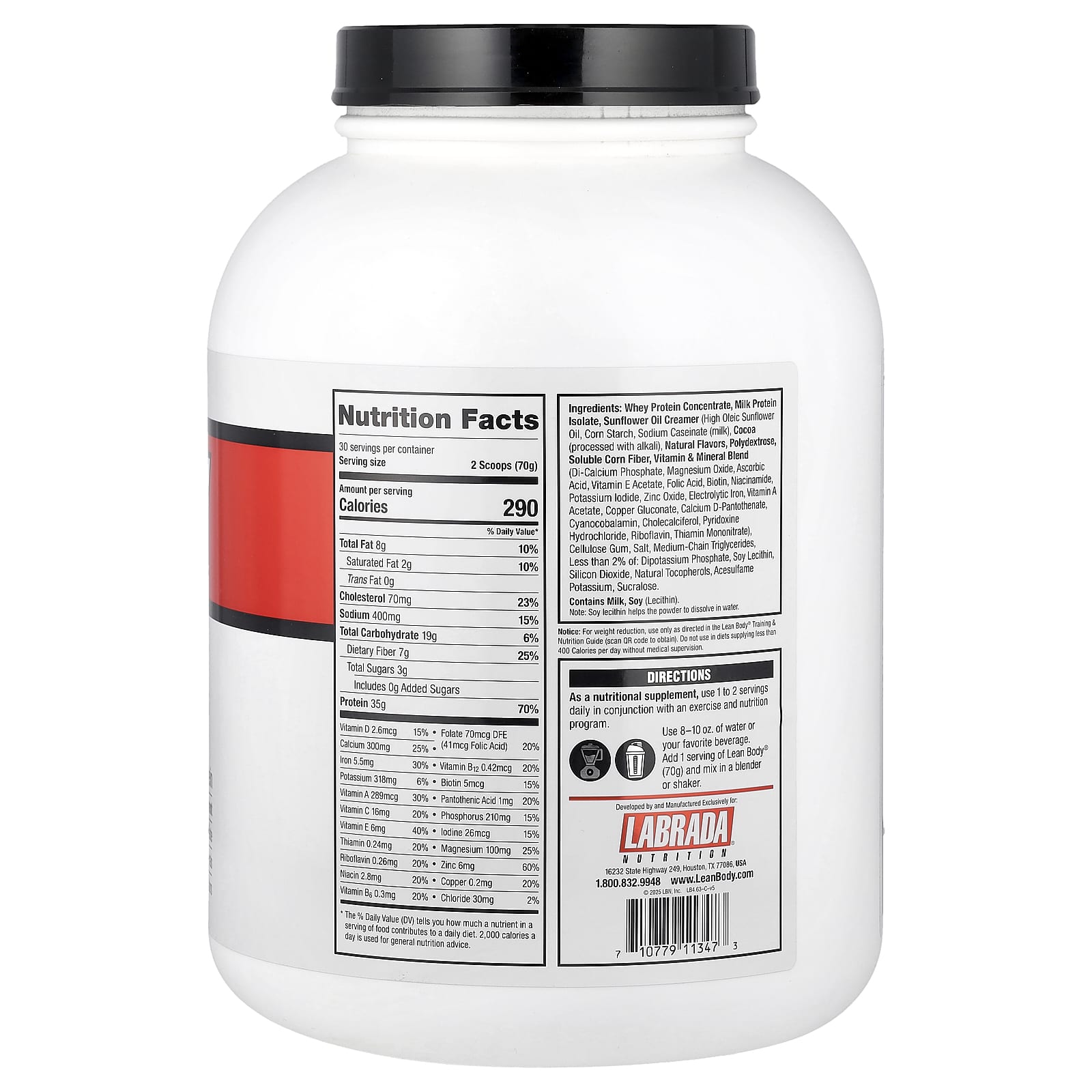 Labrada Lean Body Protein Shake ingredienser