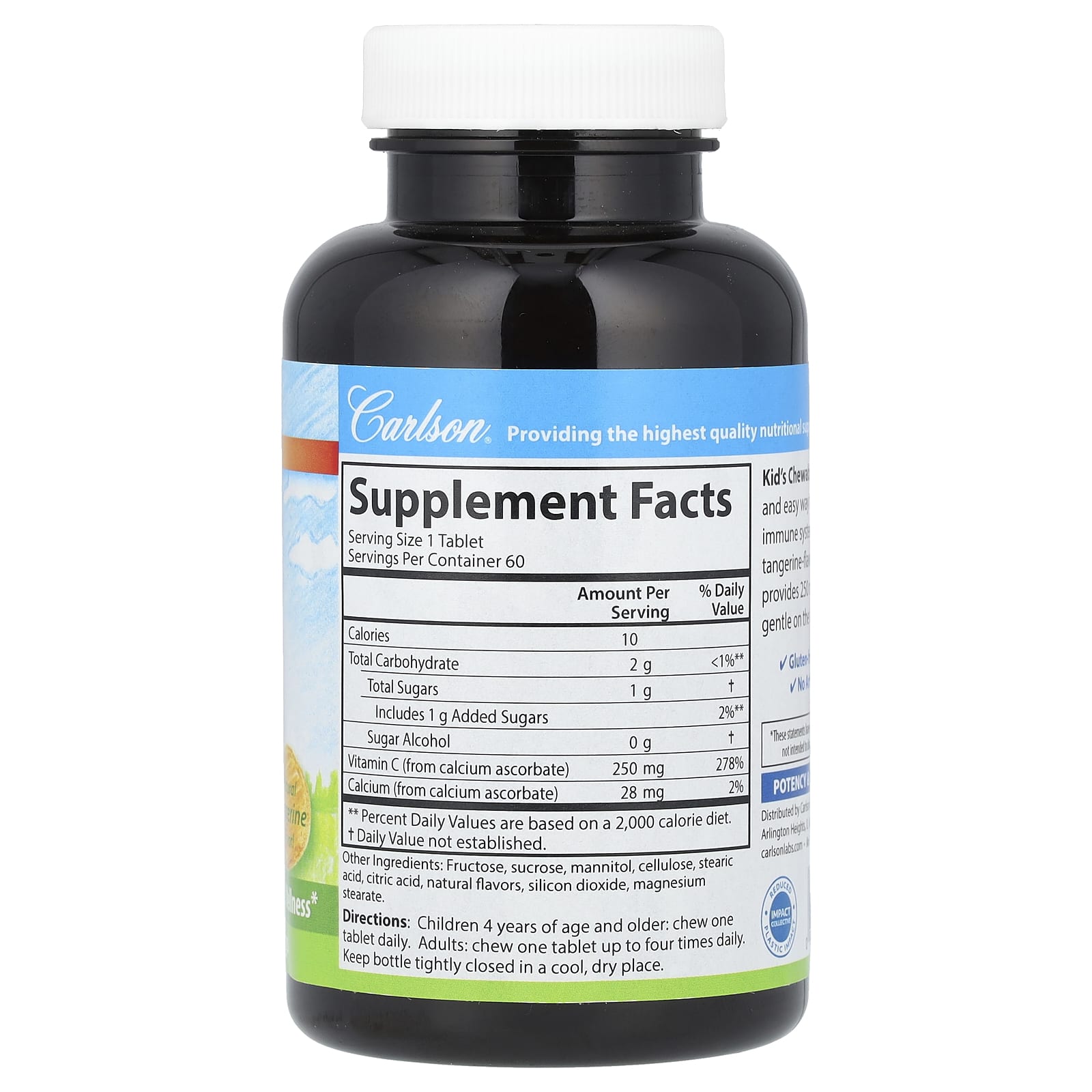 Carlson Labs - Børne Gummier Vitamin C - Naturlig Mandarinsmag - 250mg