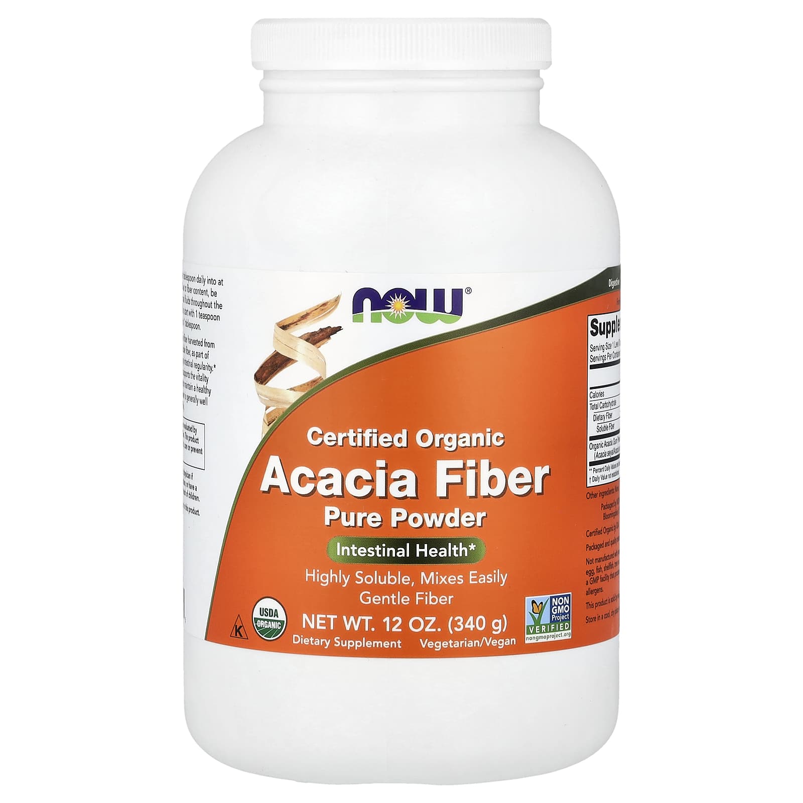 Acacia Fiber baksida med näringsfakta