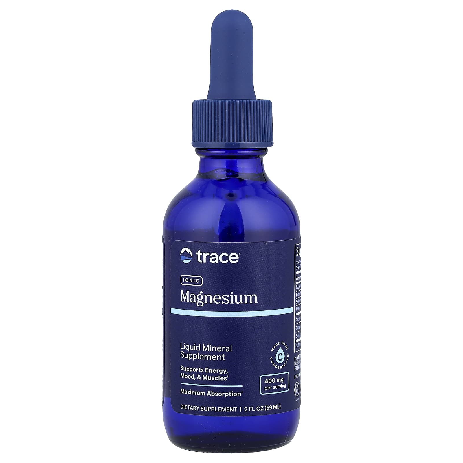 Ionic Magnesium baksida med näringsinformation