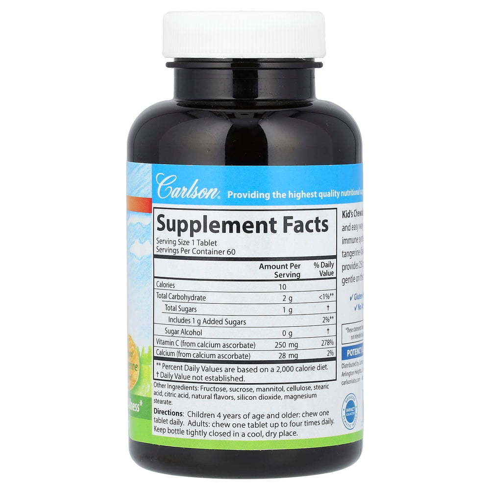Kid's Chewable Vitamin C – Mandarin baksida