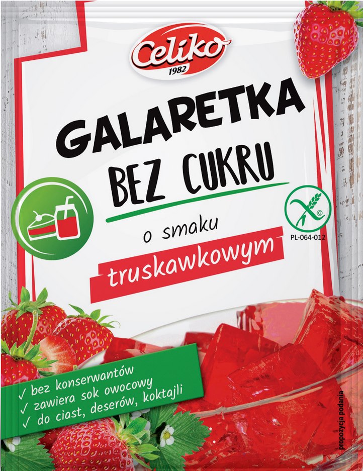 Celiko sockerfri fruktgummi jordgubb framsida