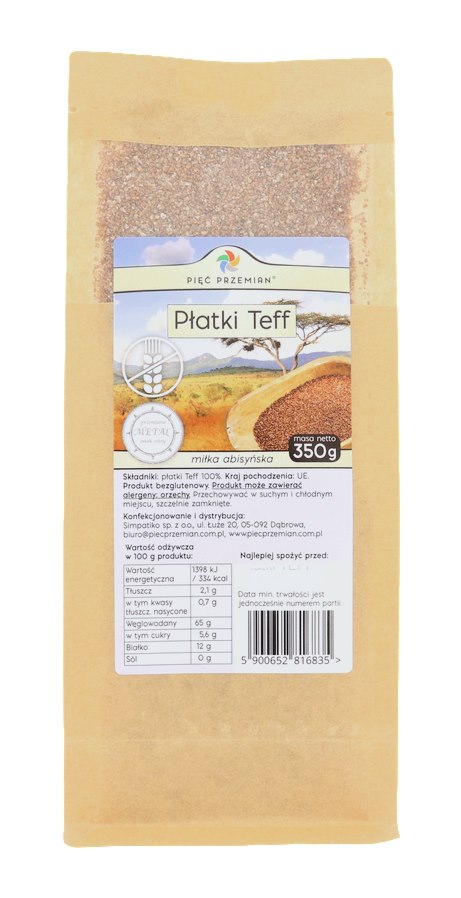 Pięć Przemian Teff Flakes baksida näringsfakta