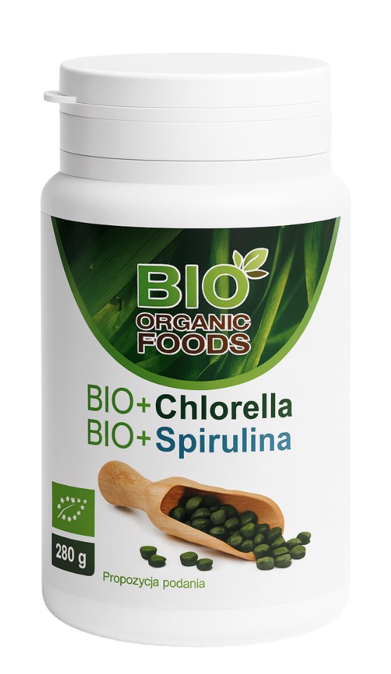 BOF Chlorella & Spirulina 280g framsida