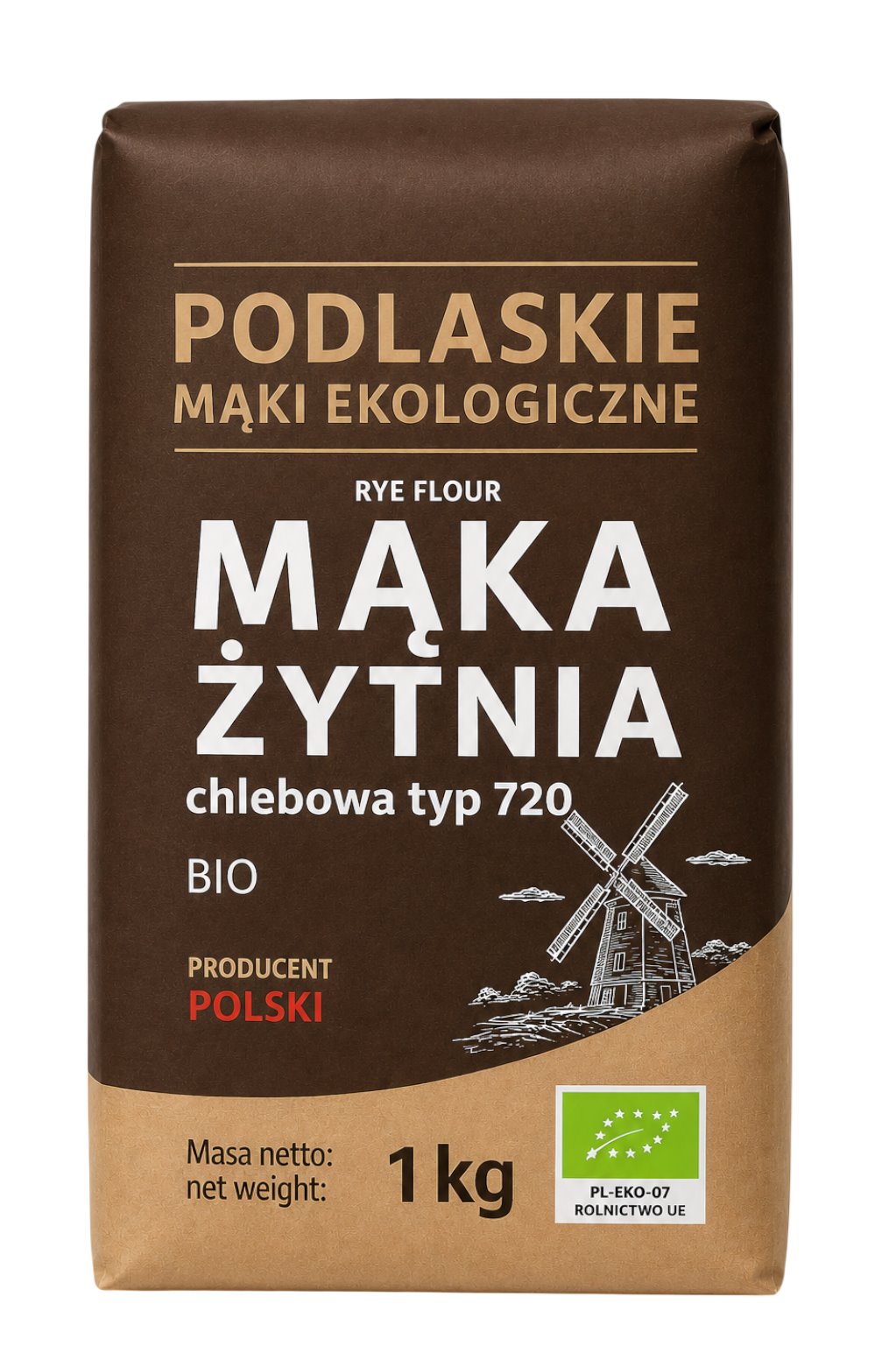 Podlaskie Mąki Økologiske - Økologisk Rugmel - 1kg