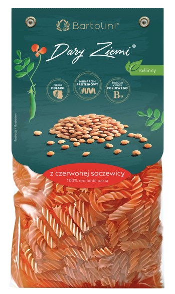 Bartolini - Røde Linse Pasta Spiraler Nr. 2 250g
