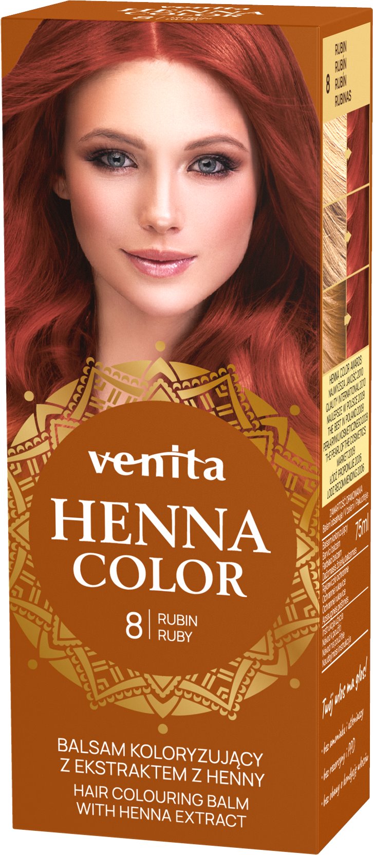 Venita - Henna Tube No. 8 Ruby 75ml - Farvebalsam