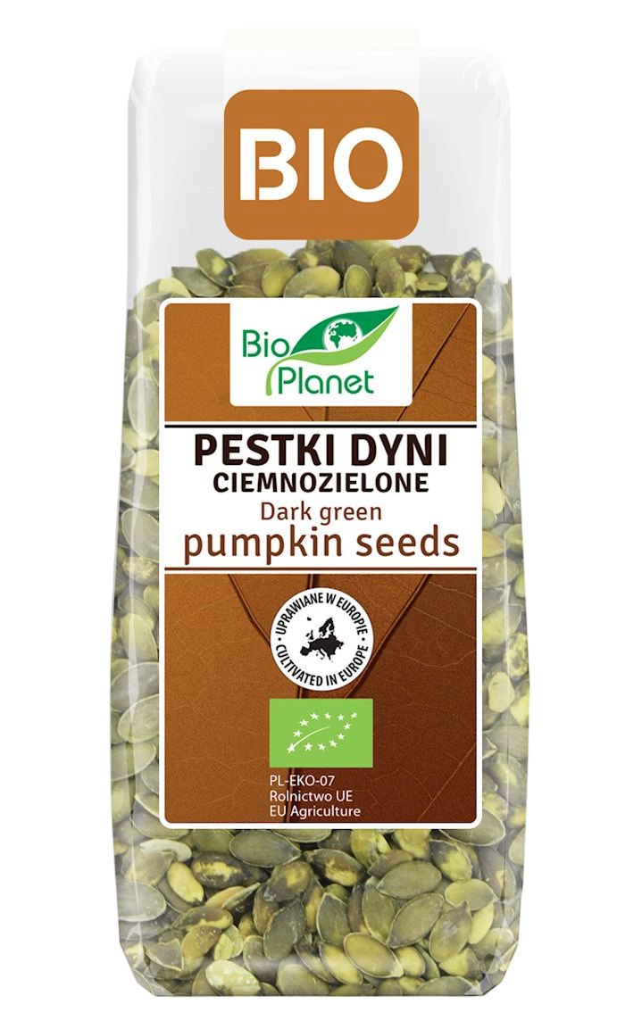 Bio Planet Organic Dark Green Pumpkin Seeds framsida