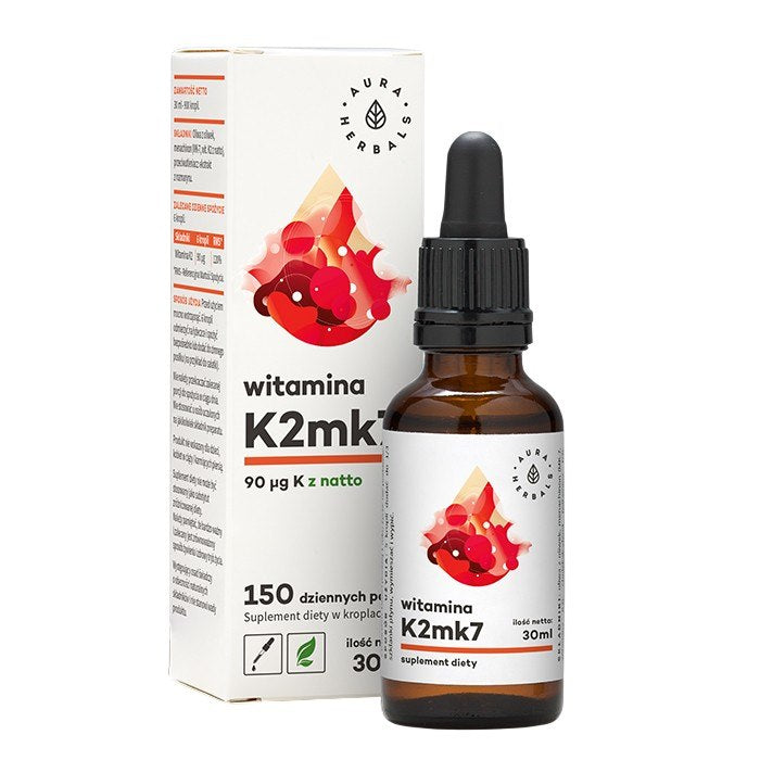 Vitamin K2 MK7 – Ben & hjärtehälsa baksida med näringsinformation
