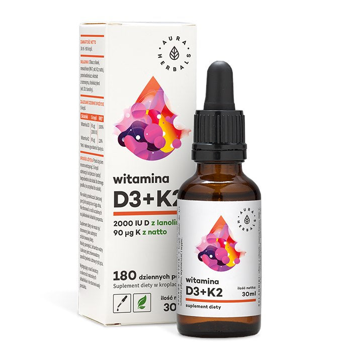 Vitamin D3+K2 ingredienser och etikett