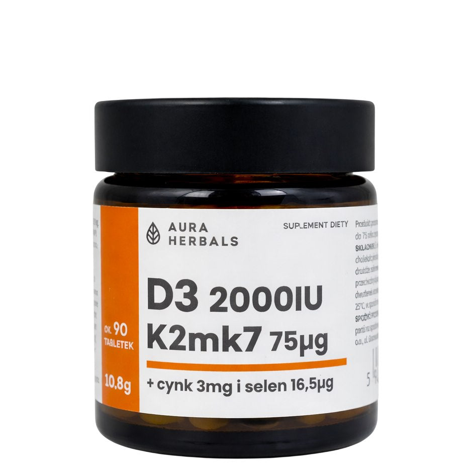 Aura Herbals Vitamin D3 + K2 framsida
