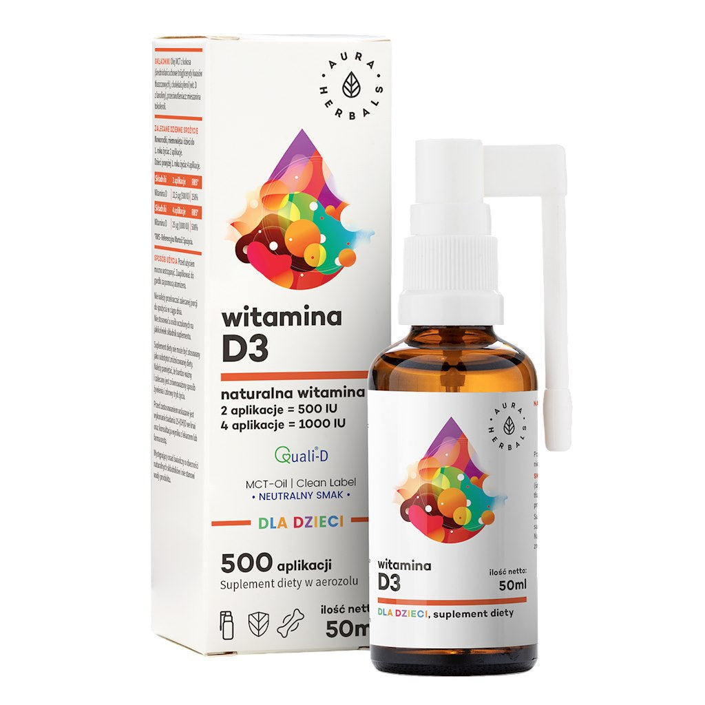 Aura Herbals Vitamin D3 For Children baksida etikett