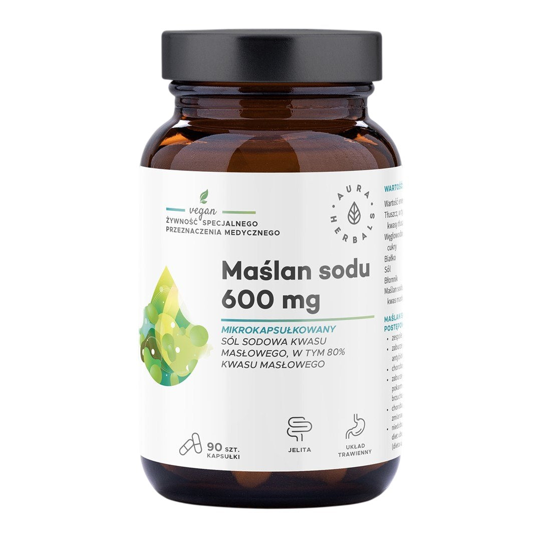 Aura Herbals - Sodium Butyrate - 600mg, 90 kapselia