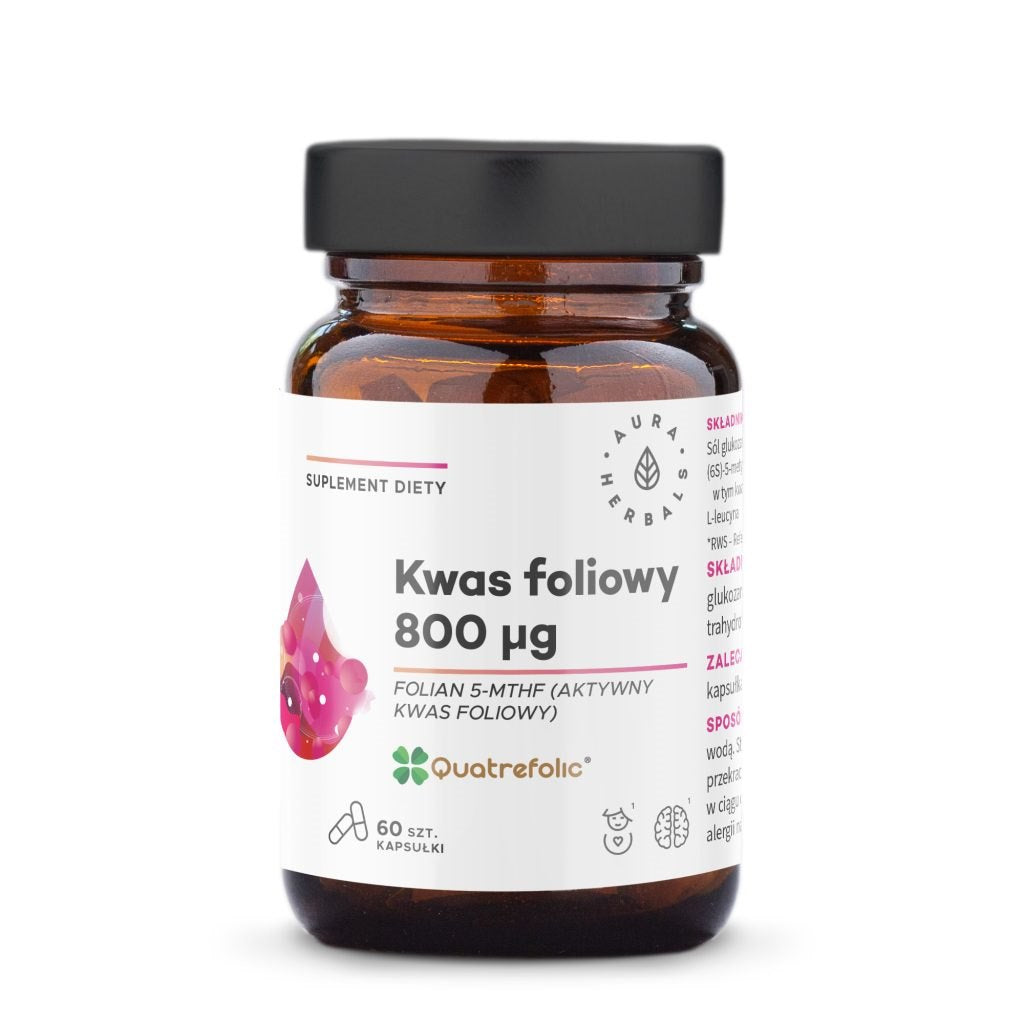 Folsyra 800 µg – 60 kapslar baksida näringsinformation