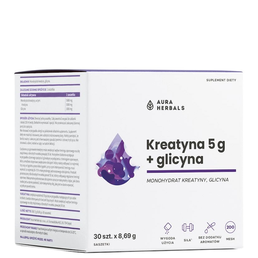 Aura Herbals - Kreatiinimonohydraatti + Glysiini 5g