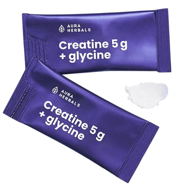 Aura Herbals Creatine Monohydrate + Glycine pulver konsistens