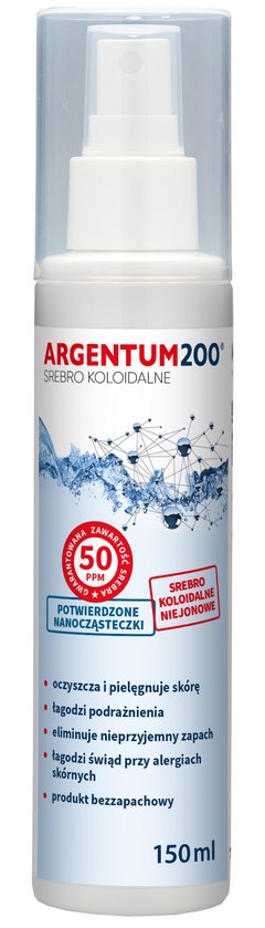 Argentum200 Colloidal Silver baksida med information