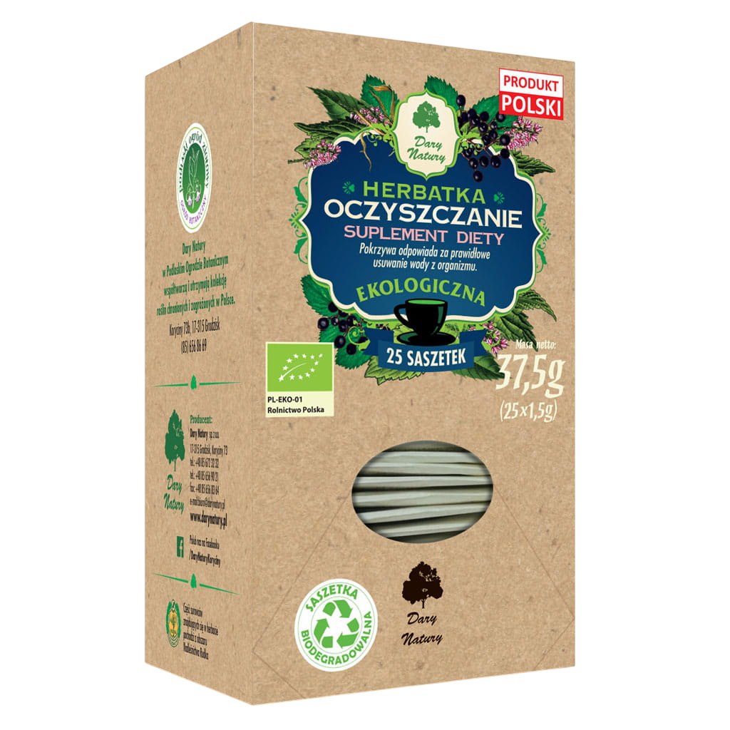Organic Cleansing Herbal Tea baksida näringsinformation