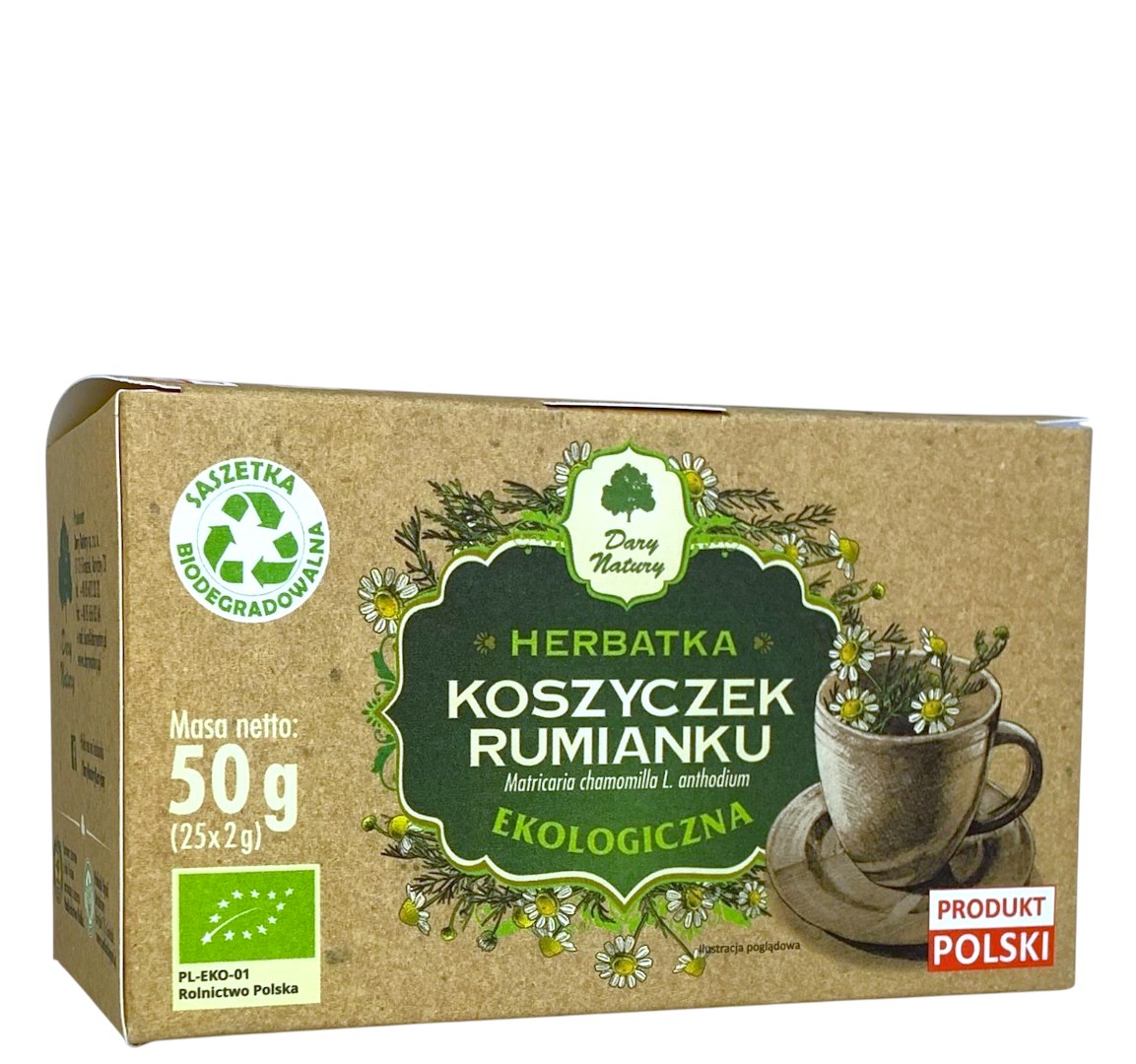 Dary Natury Organic Chamomile Tea Sachets 50g framsida