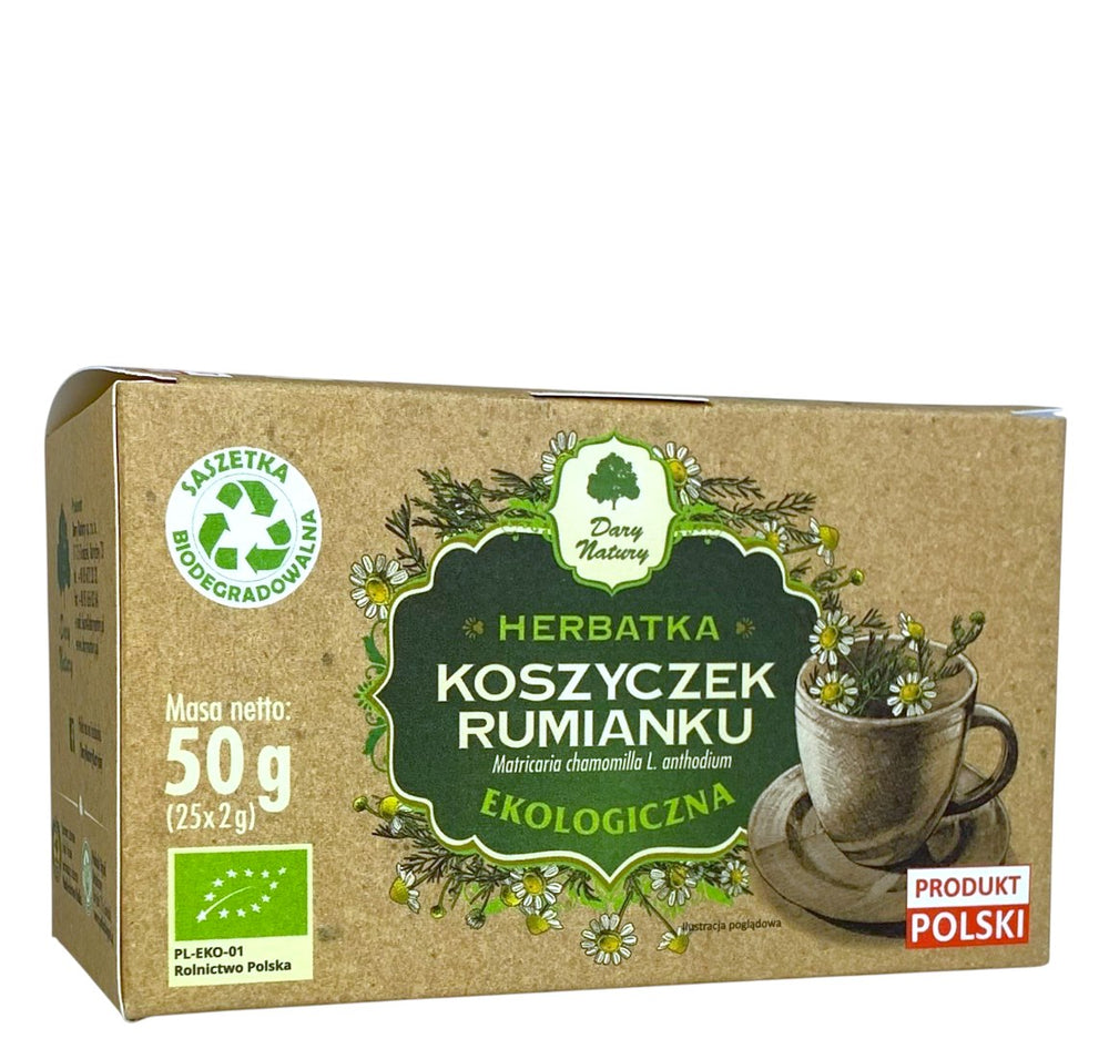 Dary Natury Organic Chamomile Tea Sachets 50g framsida