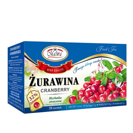 Malwa Cranberry Tea 20 sachets framsida