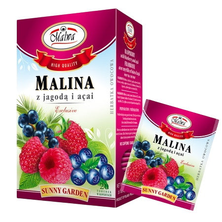 Malwa Raspberry, Blueberry & Acai Tea framsida