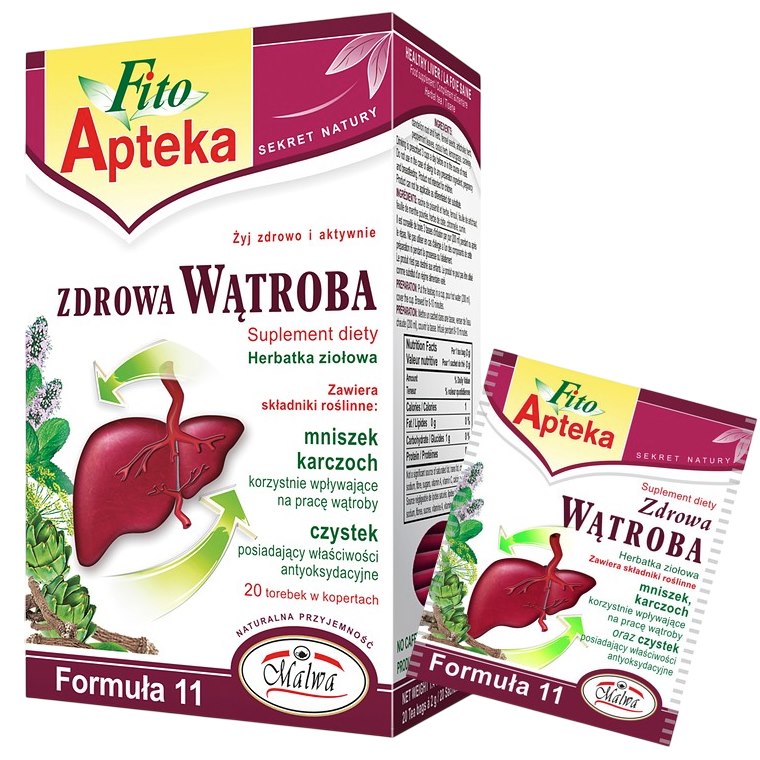 Malwa F11 Healthy Liver Tea baksida näringsinformation