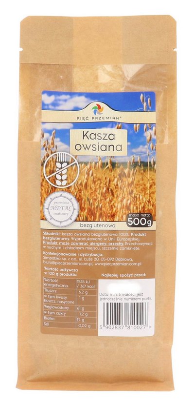 Pięć Przemian - Gluten-Free Oat Groats 500g