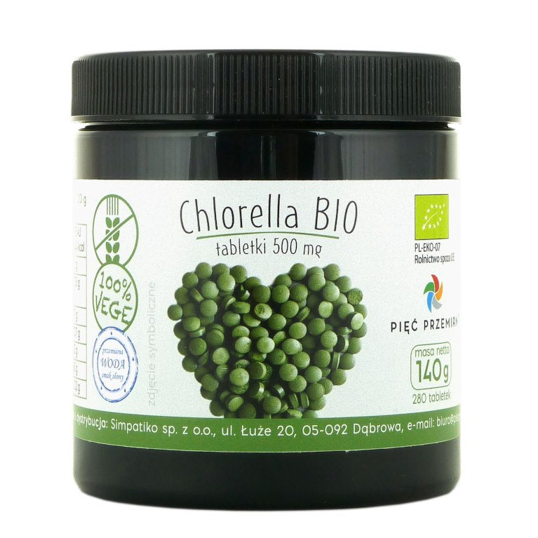 Pięć Przemian Chlorella Organic Tabs 500mg framsida