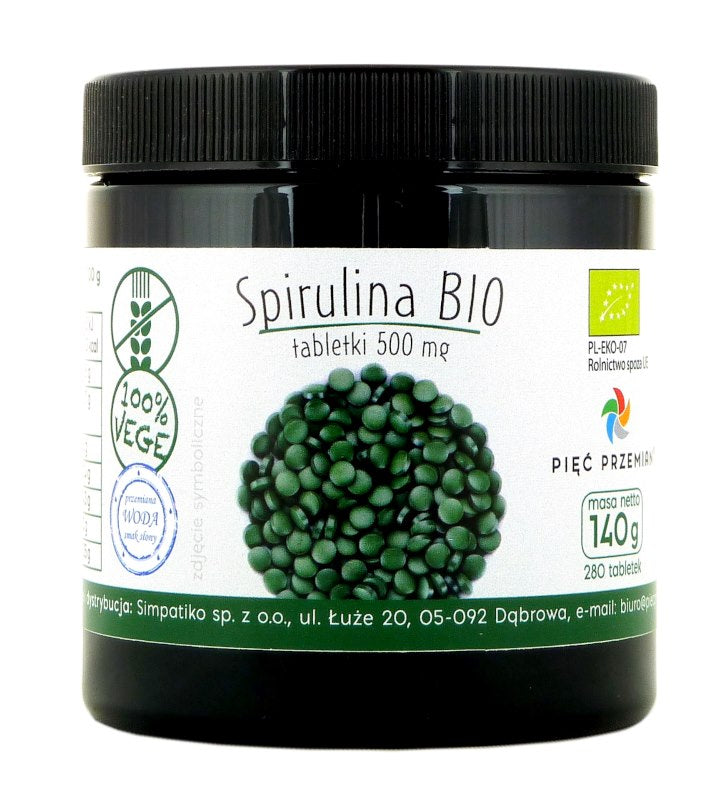 Pięć Przemian Organic Spirulina Tabs 500mg framsida