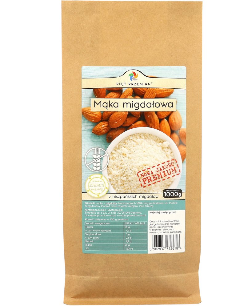Pięć Przemian Almond Flour baksida näringsfakta