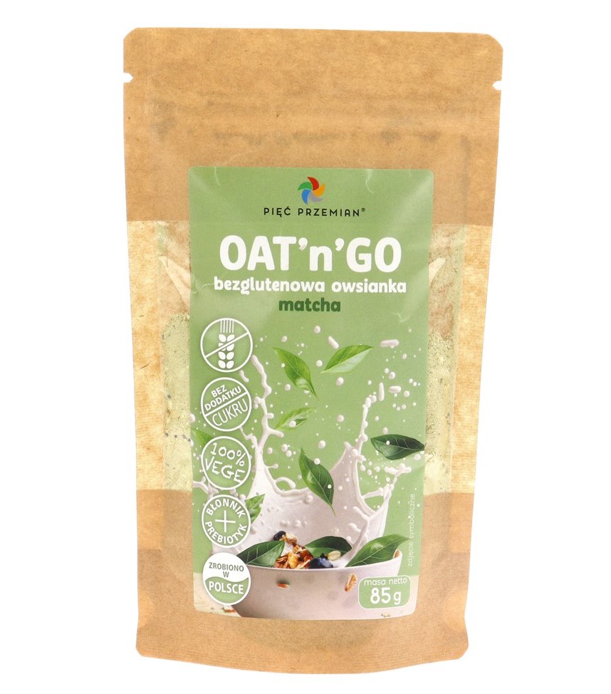 Pięć Przemian Oat'N'Go glutenfri havregryn framsida