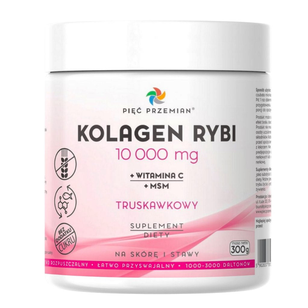 Pięć Przemian Fish Collagen jordgubb baksida näringsfakta