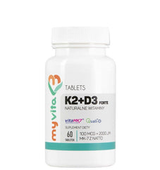 Myvita Vitamin K2+D3 Forte baksida näringsinformation
