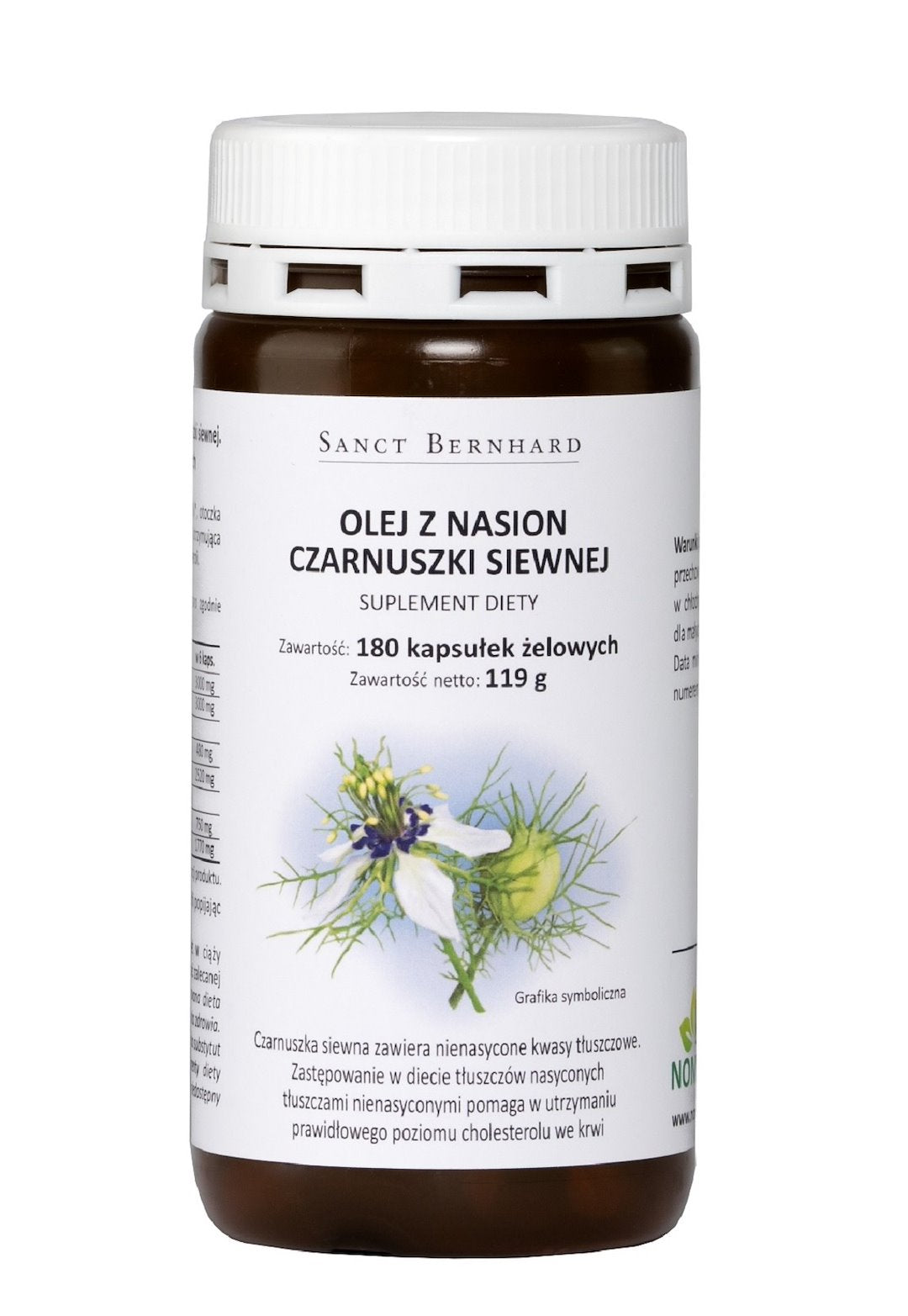 Black Cumin Seed Oil 500mg kapslar baksida näringsfakta