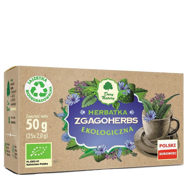 Dary Natury Organic Heartburn Relief Herbal Tea baksida