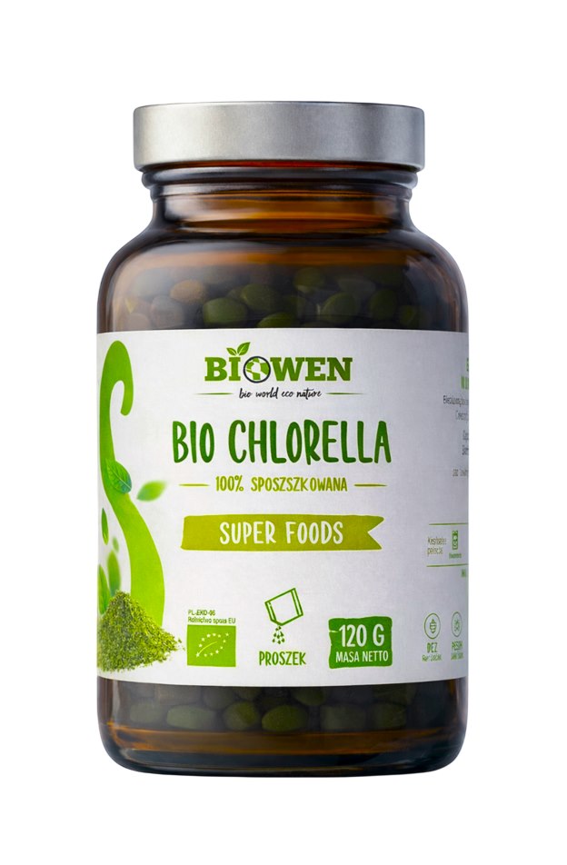 Biowen Organic Chlorella Powder 120g framsida